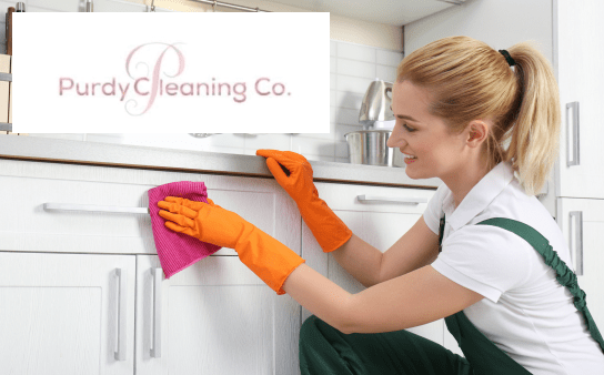 woman cleaning a house